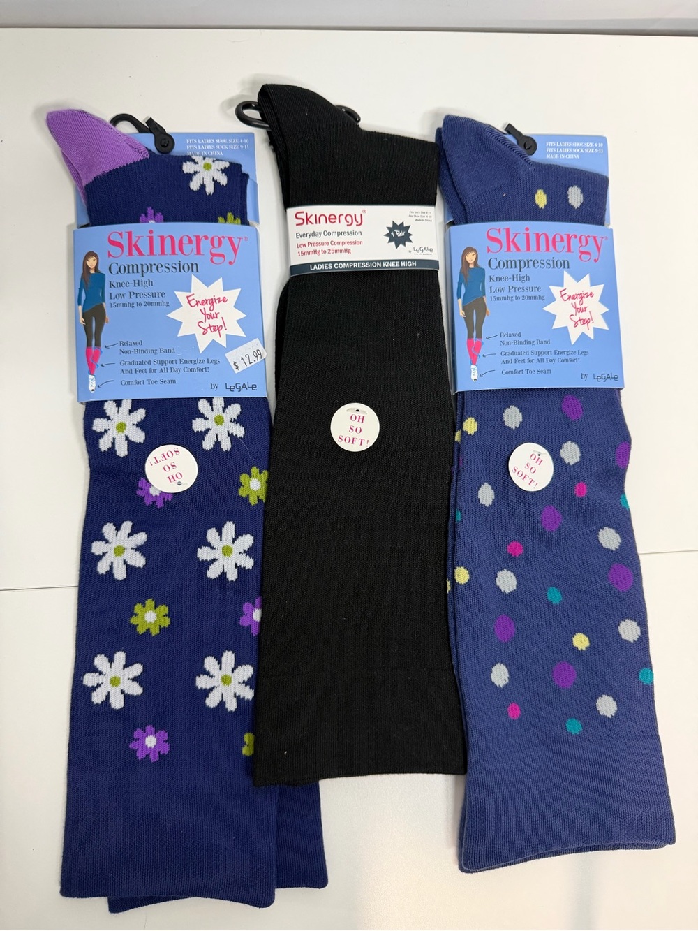 NWT Skinergy Women’s Compression Knee High Socks – 3 Pair Bundle